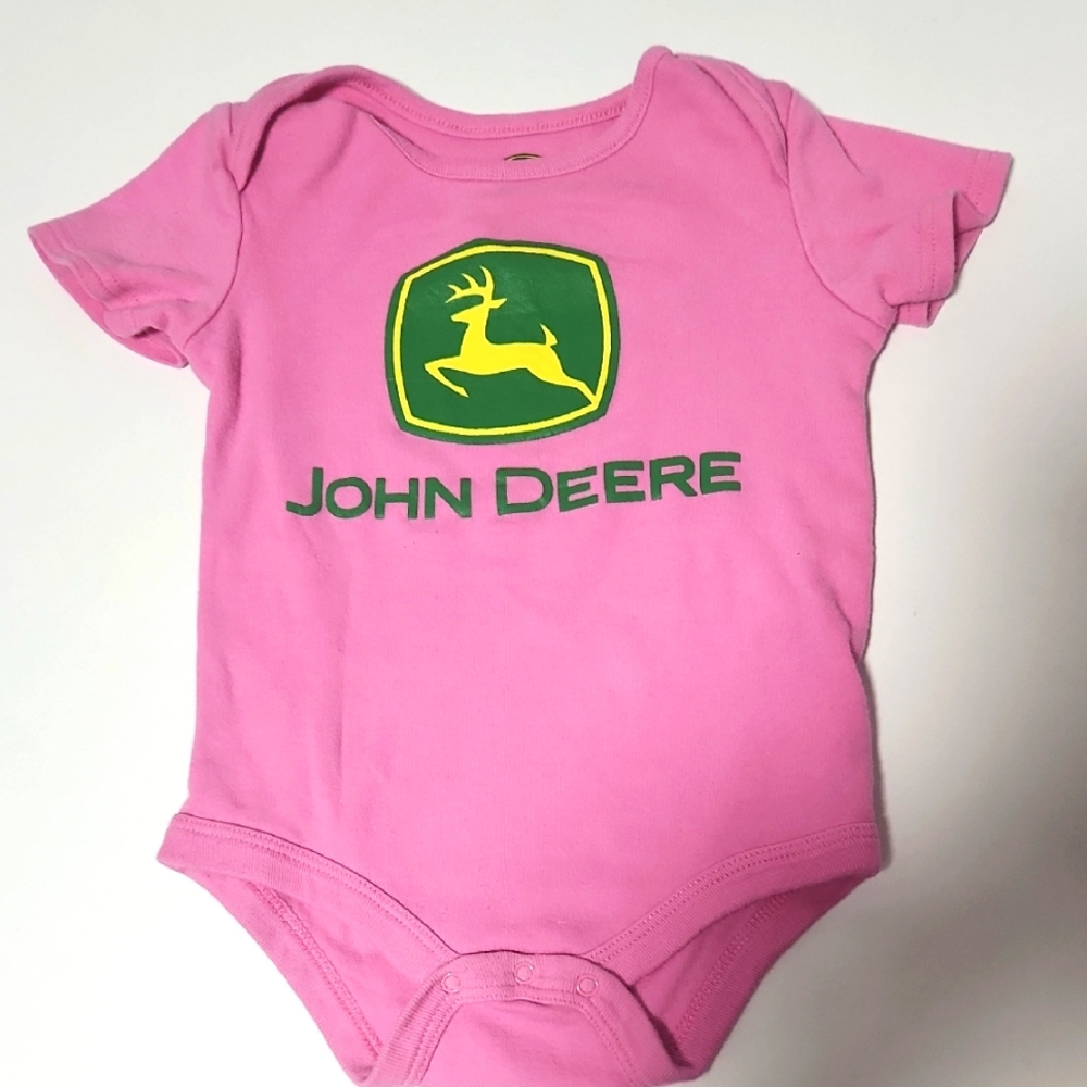John Deere Pink Baby Onesie